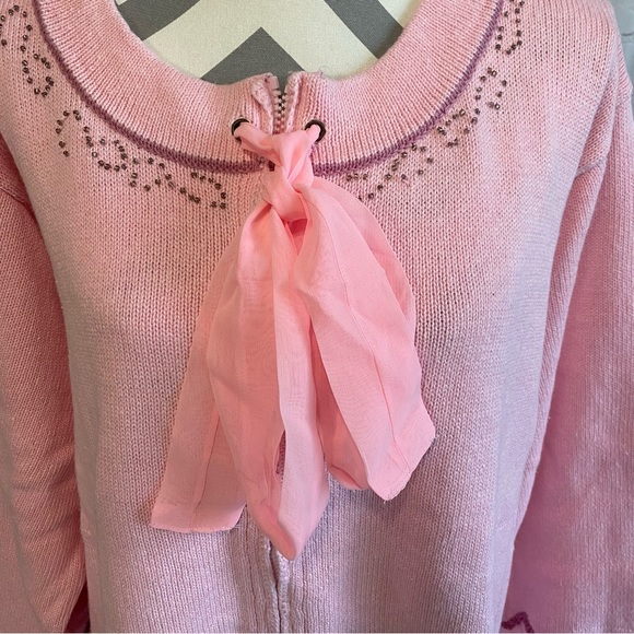 Storybook Knits “Soft Blush” Cardigan Sweater Limited Edition Beaded SZ 3XL - Picture 2 of 11